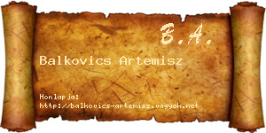 Balkovics Artemisz névjegykártya